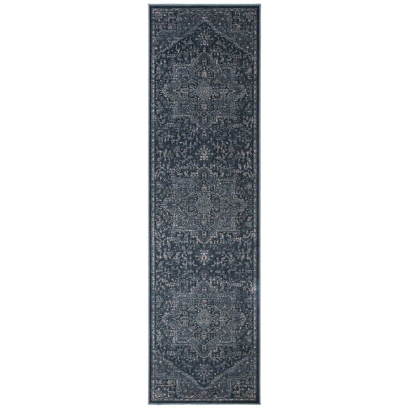 SAFAVIEH Vintage Salima Medallion Runner Rug, Light Blue/Dark Blue, 2'2" x 8'