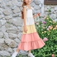 thumbnail image 4 of Mgmyaa Robes d'Été pour Filles Manches à Volants Robe Midi Décontractée Ligne A Tournoyante École Taille 3-13 Ans, 4 of 6