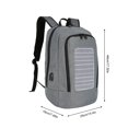 thumbnail image 4 of Backpack with USB Charging Port 5V Solar Backpacking Climbing Outdoor School Shoulder Bag Waterproof Business Sport Rucksack Light Gray, 4 of 9