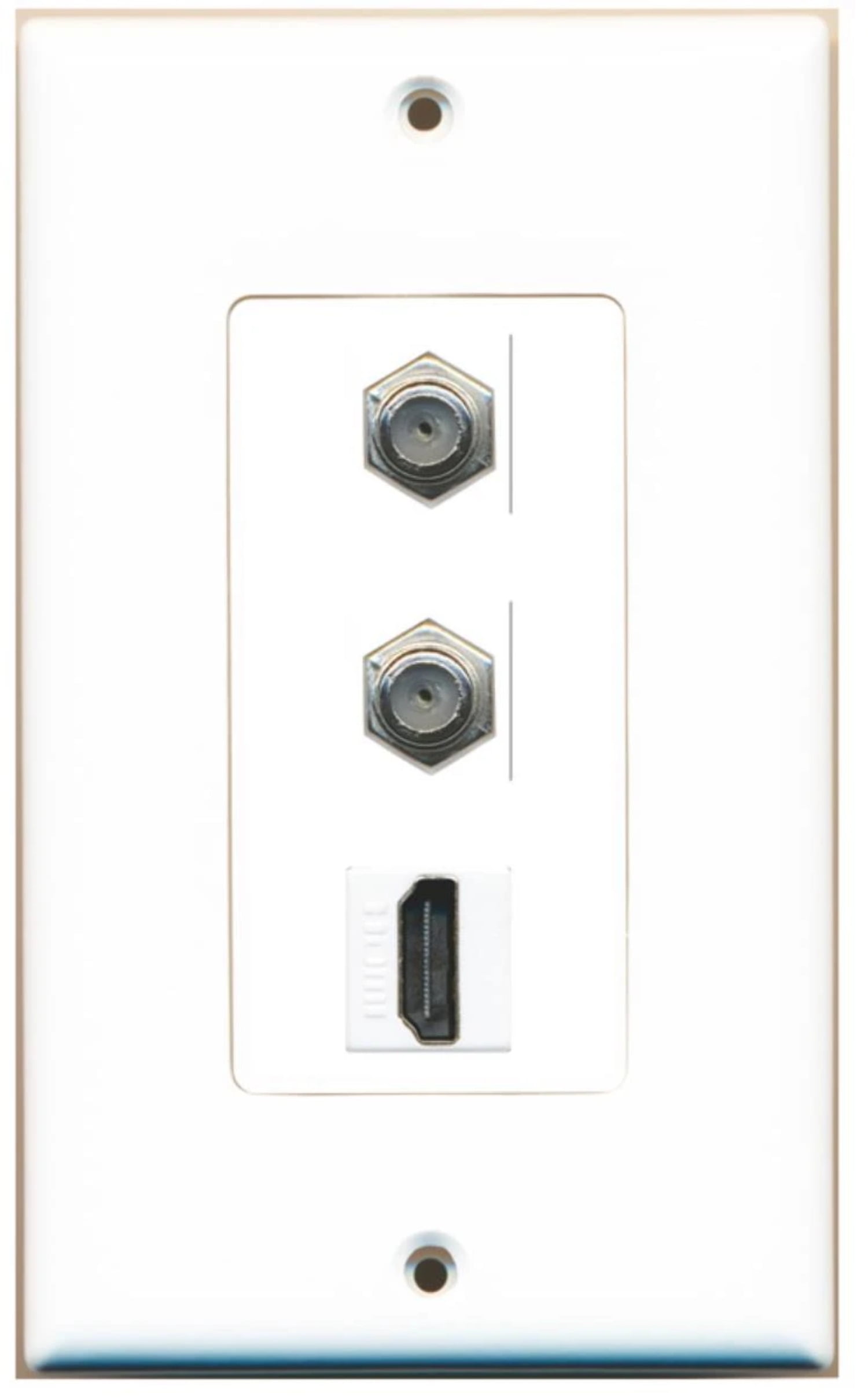 2 Port Coax Cable TV HDMI Wall Plate DecorZ