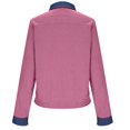 thumbnail image 6 of Women's Casual Long Sleeve Lapel Denim Pullover Sweatshirt Tops Shirts Blouses Solid Color Stitching Detail Loose Fit Fashion Essential for Daily Wear Work Office Travel Outfits, 6 of 6