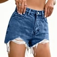 thumbnail image 2 of Wuphunn Womens Jean Shorts Womens Running Shorts Biker Shorts Women Tummy Control Stretchy Jean Shorts for Women Pull on Jeans for Women Dressy Shorts Dark Blue XXXXXL, 2 of 7