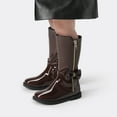 thumbnail image 5 of Dream Pairs Girls Mid Calf Boots Side Zipper Riding Shoes (Toddler/Little Kid) SDBO224K BROWN/PAT Size 12, 5 of 5