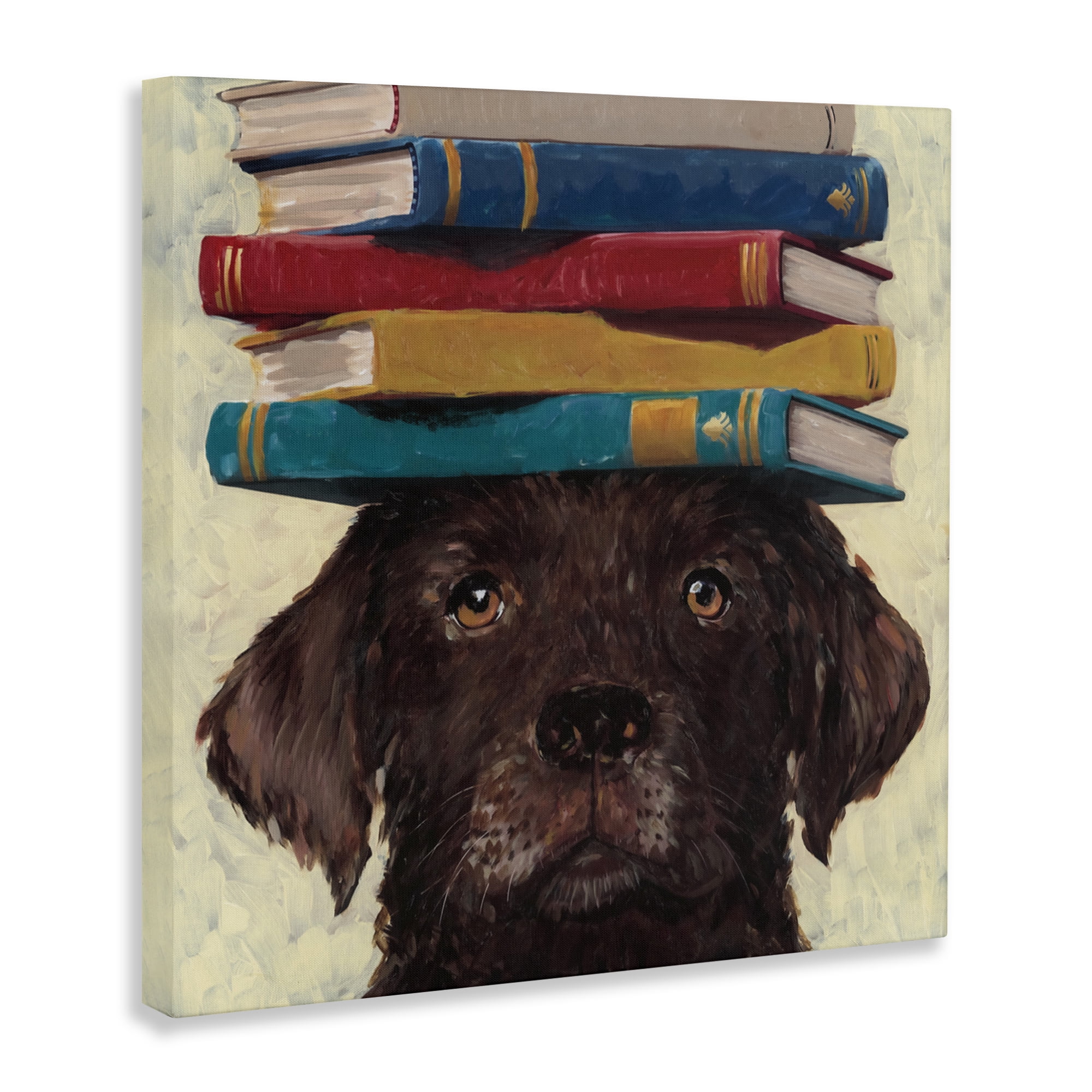 Stupell Industries Studious Abby Dog Canvas Wall Art, design by Studio Bautista