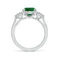 thumbnail image 2 of ANGARA 3 Stone Lab Grown 2.25 Ct Emerald & Trapezoid Diamond Engagement Ring for Women in 14K White Gold (Size-10x8mm) | May Birthstone, Anniversary, Jewelry Gift for Women | Lab-Grown Emerald Ring, 2 of 8