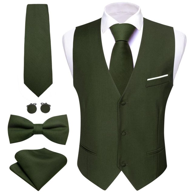 Chaleco de seda elegante para hombres, conjunto de chaqueta sin mangas, corbata de pajarita, traje de boda, oro sólido, verde, rosa, Morado, Rojo