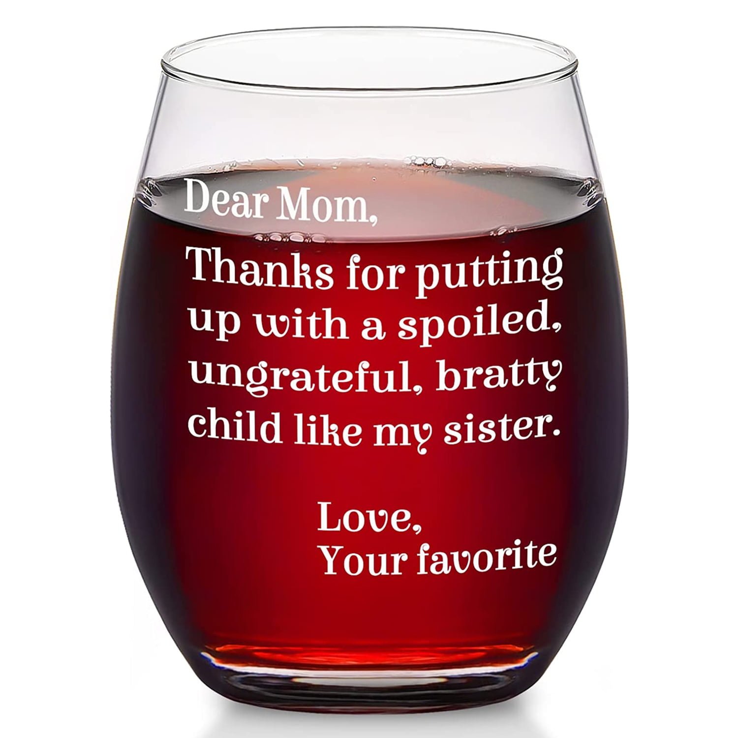 Maustic Mother's Day Wine Glass for Mom, Mother's Day Gift Glass, Funny