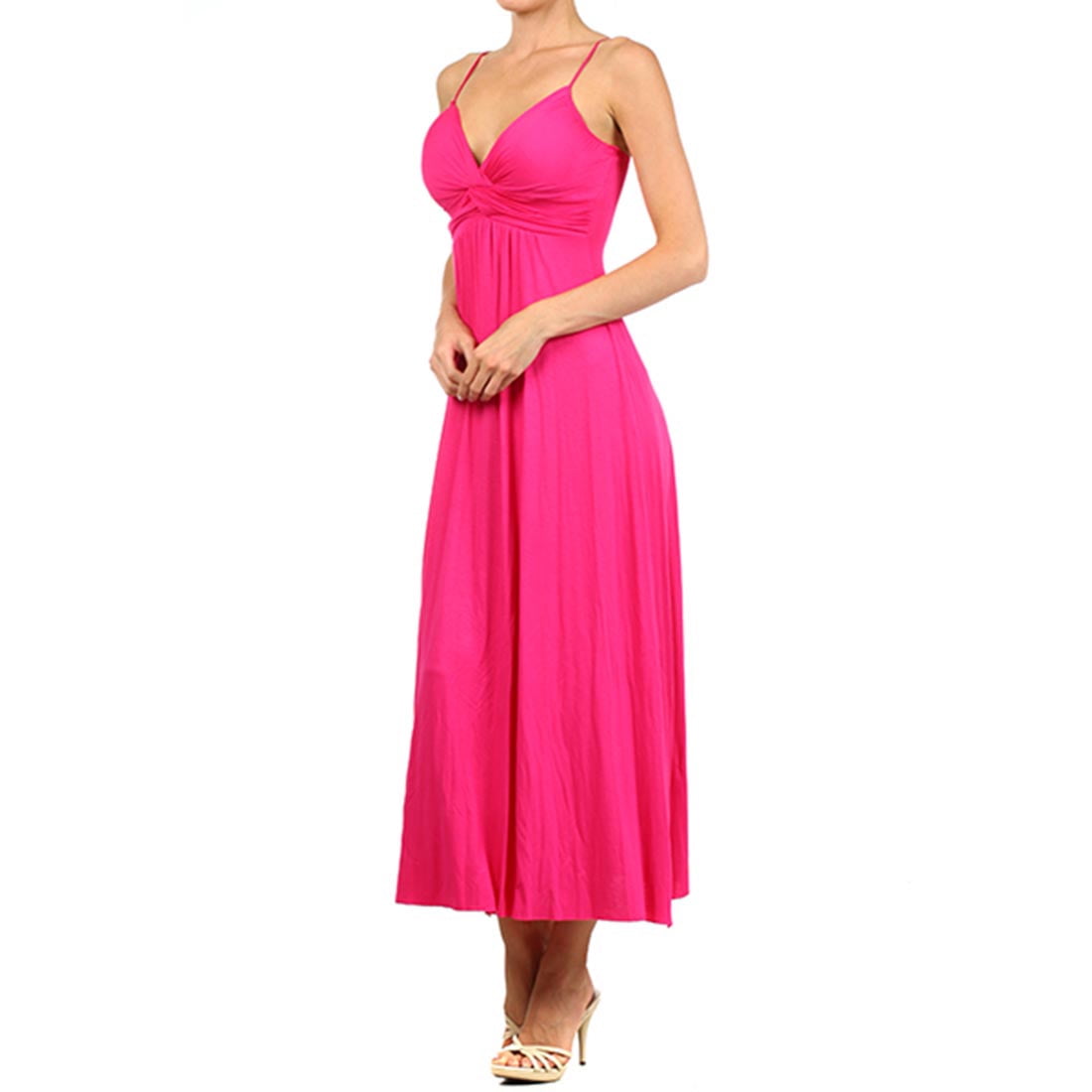 hot pink spaghetti dress