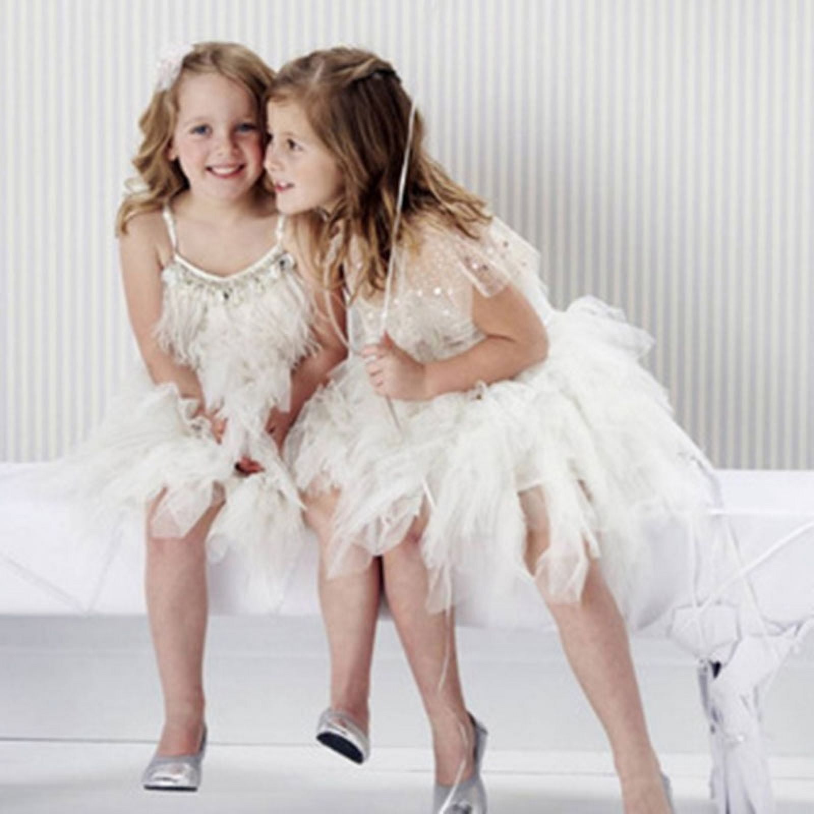 Party Dress for Girl Feather Sleeveless Beading Evening Dress Elelgant Children Bithday Tutu Dress Baby Girls Kids Vestidos 2021 Walmart