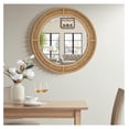 thumbnail image 5 of Round Rattan Wall Mirror with Wooden Framed, Modern Boho Decorative Mirror for Bathroom, Entry, Living Room, Bedroom, 24 Inch, 5 of 9