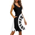 thumbnail image 2 of FKELIY Music Notes Sleeveless Dress Size M Polyester Twirl Swing Dresses for Women Stretchy A Line Swing Skater Twirl Dresses, 2 of 4