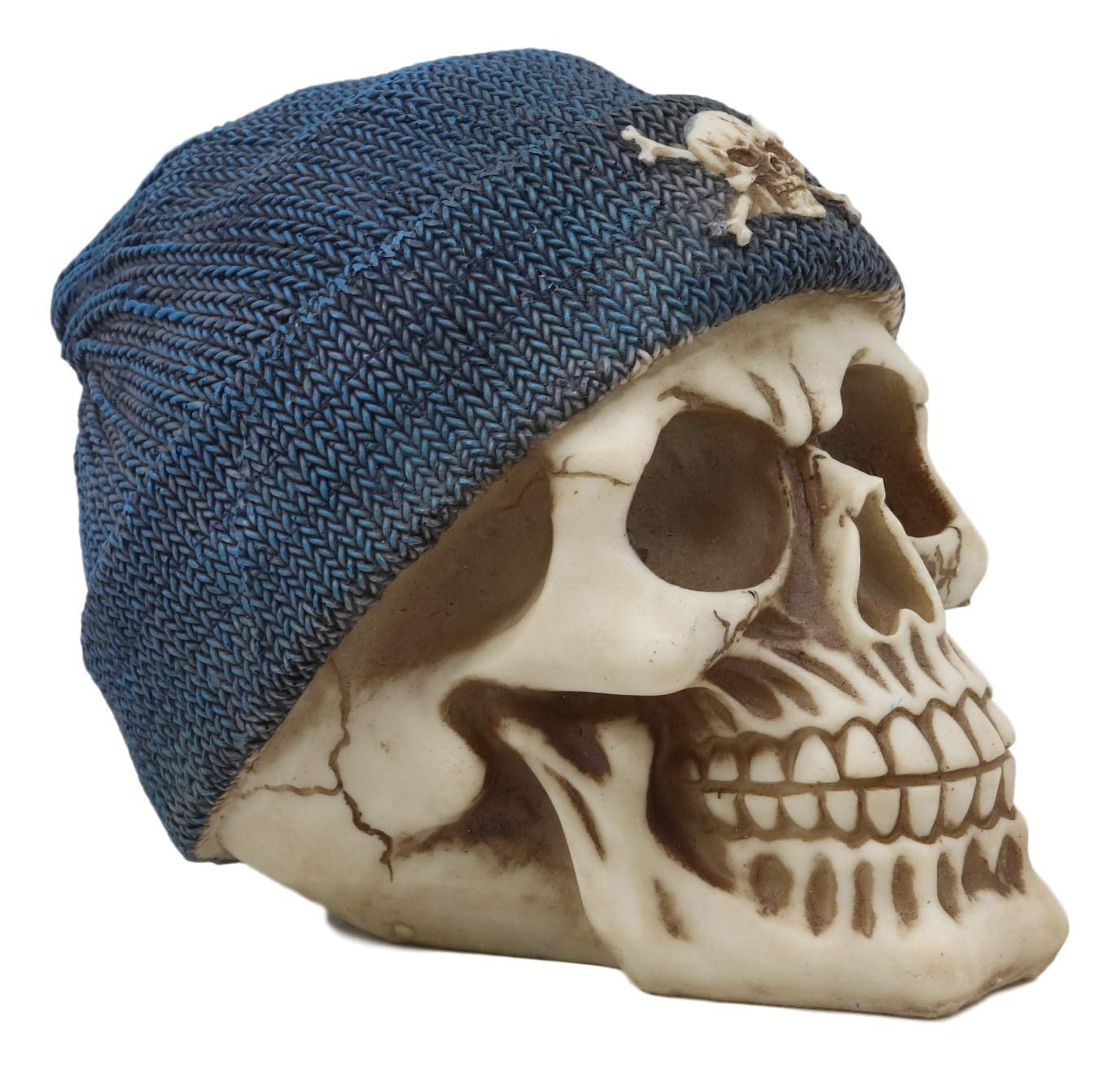 Blue Crossbones Beanie Hat Figurine 