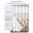 thumbnail image 2 of No Hook Shower Curtains with Snap-in Liner Set, Pastoral Botanical Waterproof Hotel Style Bathroom Shower Curtain, Farmhouse Floral Rustic Breathable Mesh Top Window Bath Curtains 72''x84'', 2 of 6