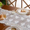 thumbnail image 4 of Table Runner Floral Print White Lace Embroidered Romantic French Romantic Lace Table Runner For Cafe, 4 of 5