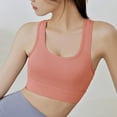 thumbnail image 4 of T-Shirt Bra Women Breasted Back Running Bralettes Yoga High Strength Shock-Proof Backless Bra Sports Underwear V-Neck Lace Bra Feature Hook and Eye Closure Bralette Bra Style Y-551 , Pink-a XL, 4 of 7