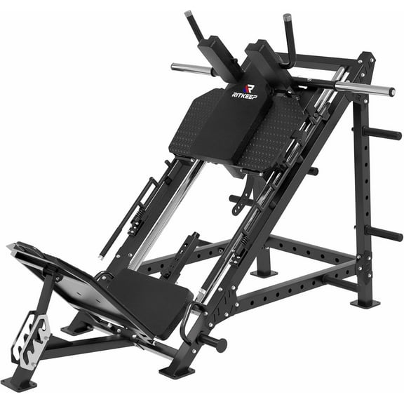 Ritkeep Leg Press Hack Squat Machine, Adjustable Leg Press Machine for Home Workout, Professional Hack Squat Machine with Weight Storage Posts