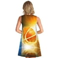 thumbnail image 2 of PAYOHTO Women's Sleeveless Dress Burning Basketball Summer Dress Casual Floral Print Round Neck A Line Beach Short Sundress​ with Pockets​, 2 of 8