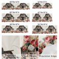 thumbnail image 3 of Kitchen Valances for Window, Easter Rabbits Flowers Light Filtering Rod Pocket Valance Curtain, Vintage Rural Wooden Houses Short Curtains Window Topper for Bedroom Bathroom Living Room 42x12in, 3 of 9