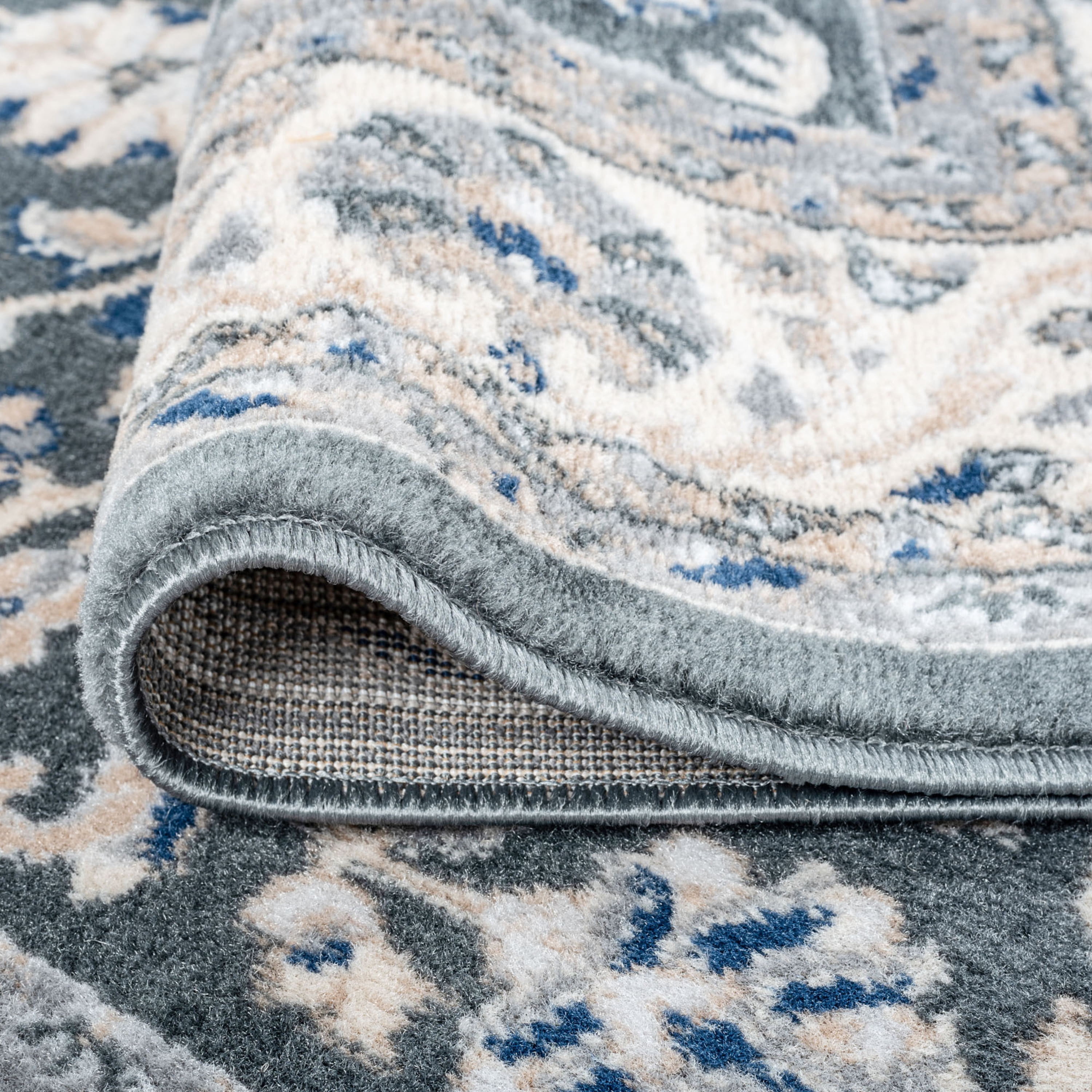 Madison Traditional 9' x 12' Gray Polypropylene Indoor Area Rug