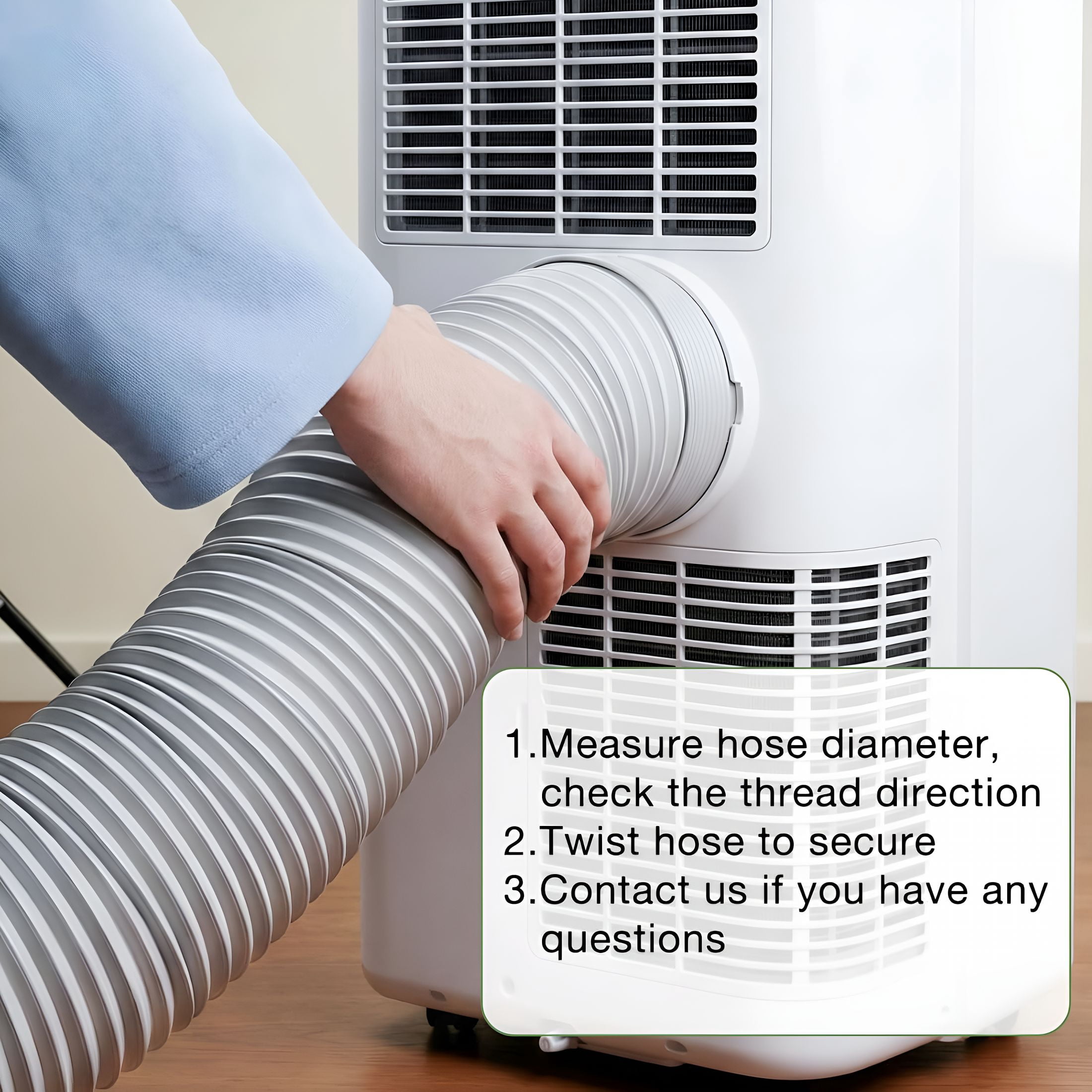 HIBIBUD Portable Air Conditioner Hose Ac Vent Hose,47 Inch Length 5.9 Inch Diameter Ac Replacement Exhaust Hose Anti-Clockwise