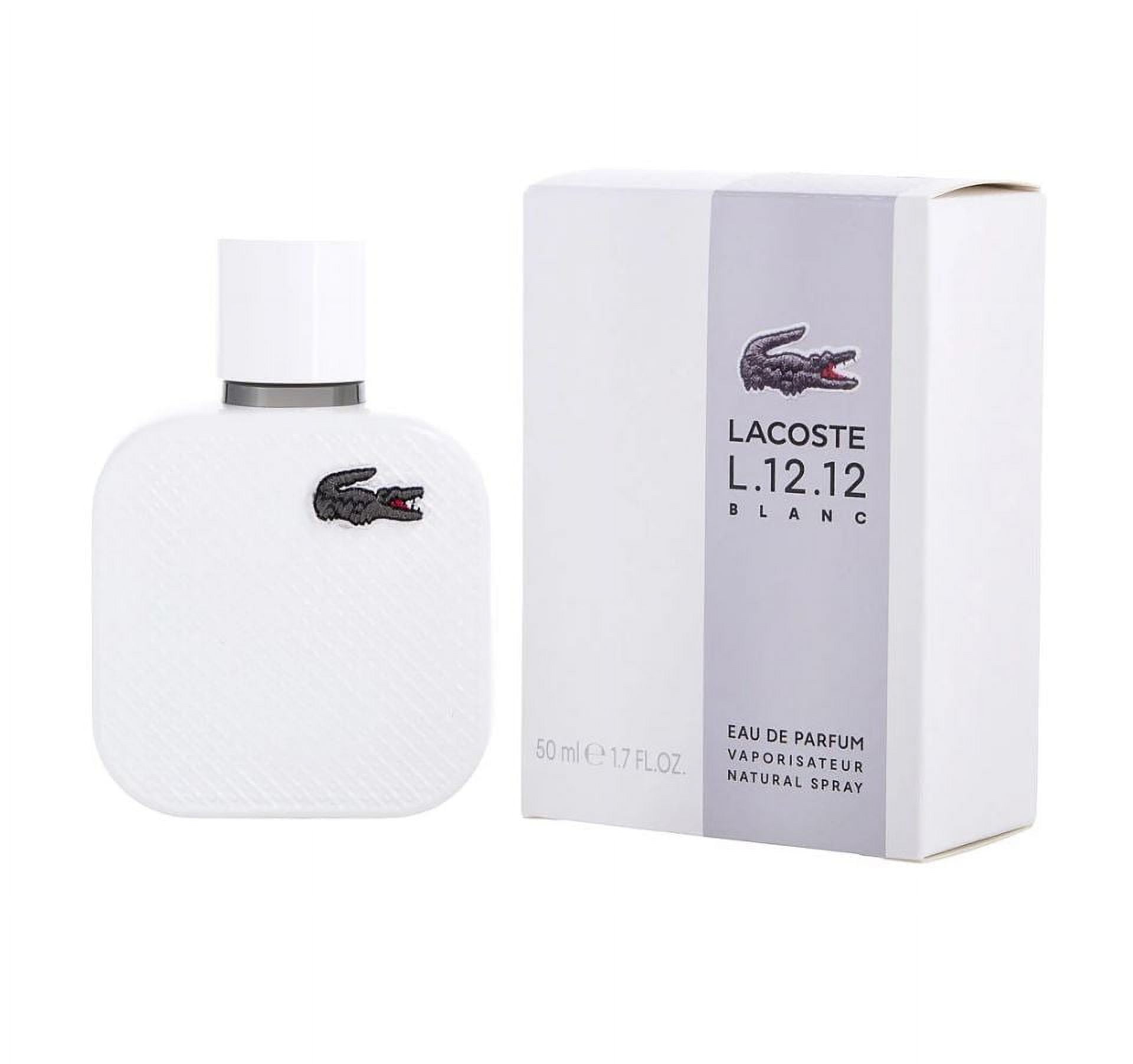 Lacoste Eau De L.12.12 Blanc, 3.3 oz EDP Spray, Woody Aromatic