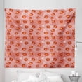 thumbnail image 1 of Floral Pink Tapestry, Continuous Pattern of Spring Bloom Warm Gerber Flowers Watercolor Like, Fabric Wall Hanging Decor for Bedroom Living Room Dorm, 5 Sizes, Coral Rust Orange, by Ambesonne, 1 of 1