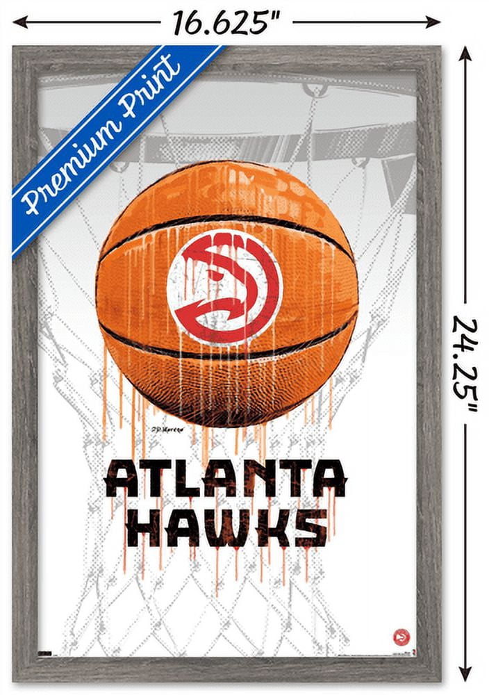 NBA Atlanta Hawks - Drip Basketball 21 Wall Poster, 14.725" x 22.375", Framed