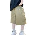 thumbnail image 6 of UACY Boys Cargo Shorts Baggy Casual Elastic Waist Knee Length Wide Leg Shorts Summer Trendy Outdoor Hiking Pants ﻿, 6 of 6