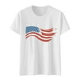 thumbnail image 6 of KALE 4th of July Short Sleeve Shirts for Women American Flag Patriotic 2D Independence Day Print Casual Sports T Shirt Y2K Clothes White XXL, 6 of 7