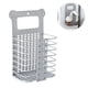 thumbnail image 1 of Cesto plegable para ropa sucia, tamaño grande en gris, ideal para organizar prendas y artículos diarios, fabricado en resistente material PP, incluye gancho adhesivo., 1 of 6