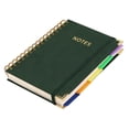 thumbnail image 2 of CoreLiving A5 Hardcover Spiral Notebook with Tabs and Dividers, 5 Subject Leather Journal College Ruled Lined Paper for Office Work Professional Notebooks, Green, 2 of 6