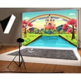 thumbnail image 2 of ABPHOTO Polyester 7x5ft Fairytale Castle Backdrop Rainbow Trees Fresh Flowers Green Grassland Blue Sky White Cloud Backdrops for Photography Cartoon Photo Background Girls Happy Birthday Studio Props, 2 of 4