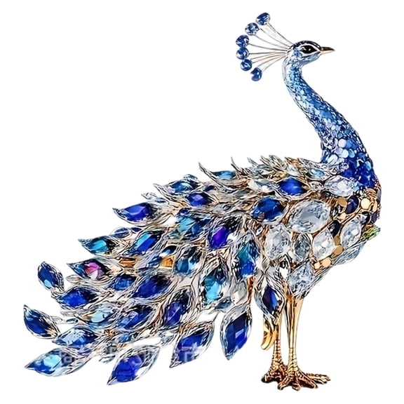 COOLHOOD Acrylic Peacocks Statues Desk Decorative Figurines Lovely Animal Figurines Sculptures for Home Office Table Ornaments