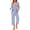 Blue, variant on Weekease Two Piece Pajamas for Women Set Crew Neck Short Sleeve Tops Capris Summer Loungewear with Pockets