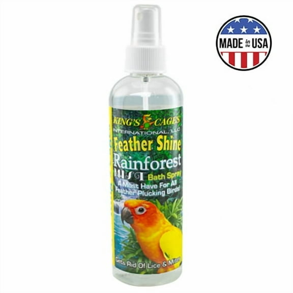 Kings Cages Rainforest Mist Feather Shine Bath Spray For All Birds 8oz