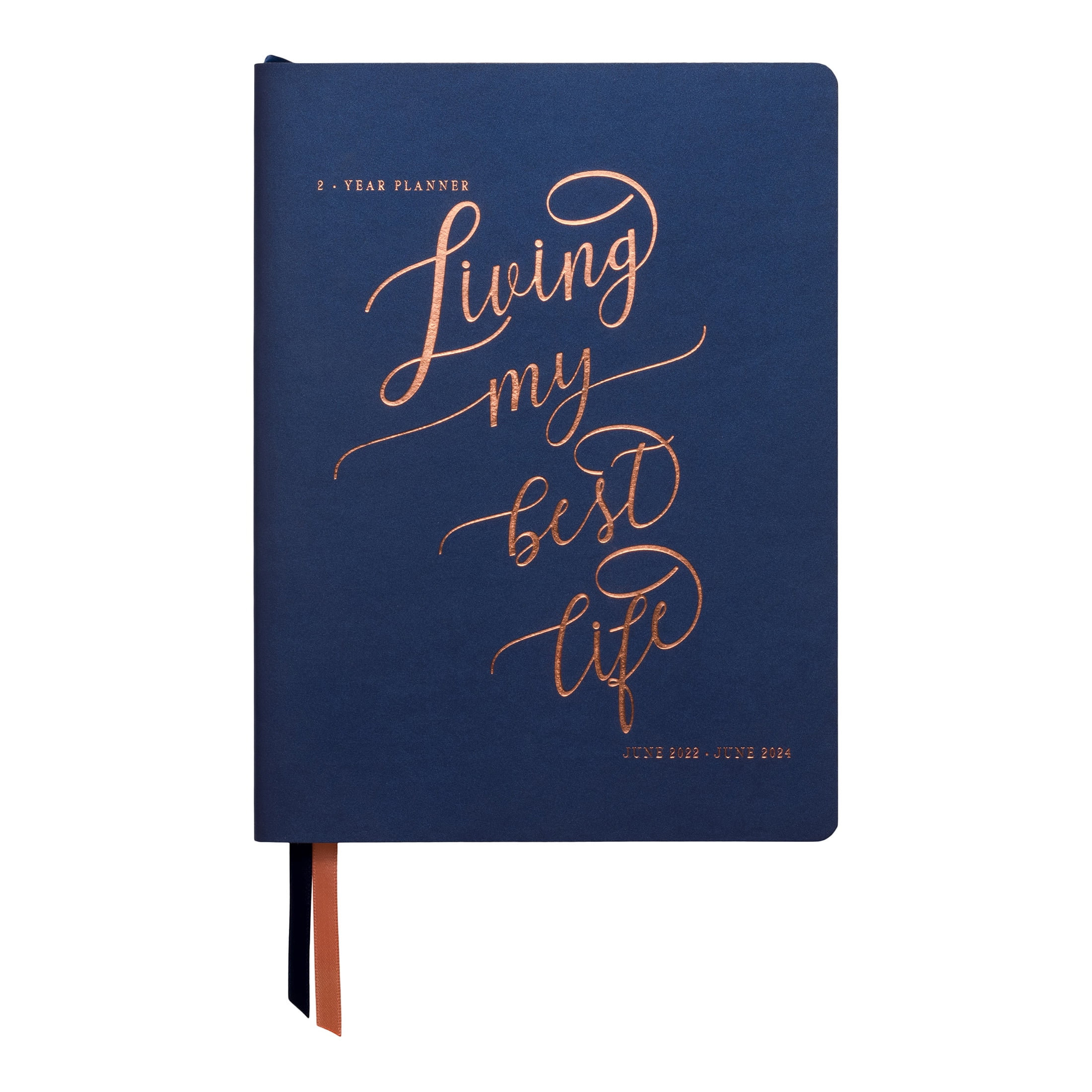 Think Ink Navy Leatherette, Monthly/Weekly, Academic Year Planner, 6 x 8, June 2022 - June 2024