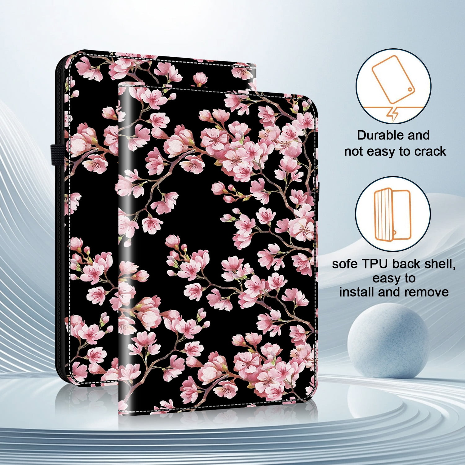Allytechgroup Case for iPad (A16) 11th Generation 11 inch 2025 with Stand/Pencil Holder/Card Pockets/Magnetic Smart PU Leather Folio Stand Wallet shockproof Cover [Auto Wake/Sleep], Pink Plum Blossom