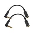 thumbnail image 1 of wonima44 Seadream 2PACK 6 inch 4-Pole 3.5mm Male Right Angle to Female Stereo Audio Cable Headset Headphone Extension Cable Replacement for Beats Dr. Dre Studio iPhone,3.5mm M to F Audio Cable,Black, 1 of 1