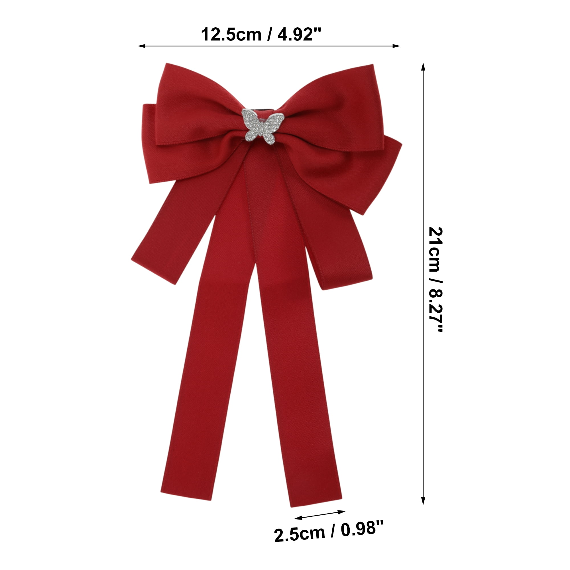 Unique Bargains Ribbon Bow Brooch for Parties Butterfly Rhinestone