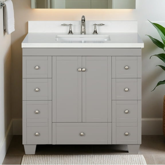 Lavanti Depos Solidwood 36-inch Bathroom Vanity with Sink - Stylish Gray