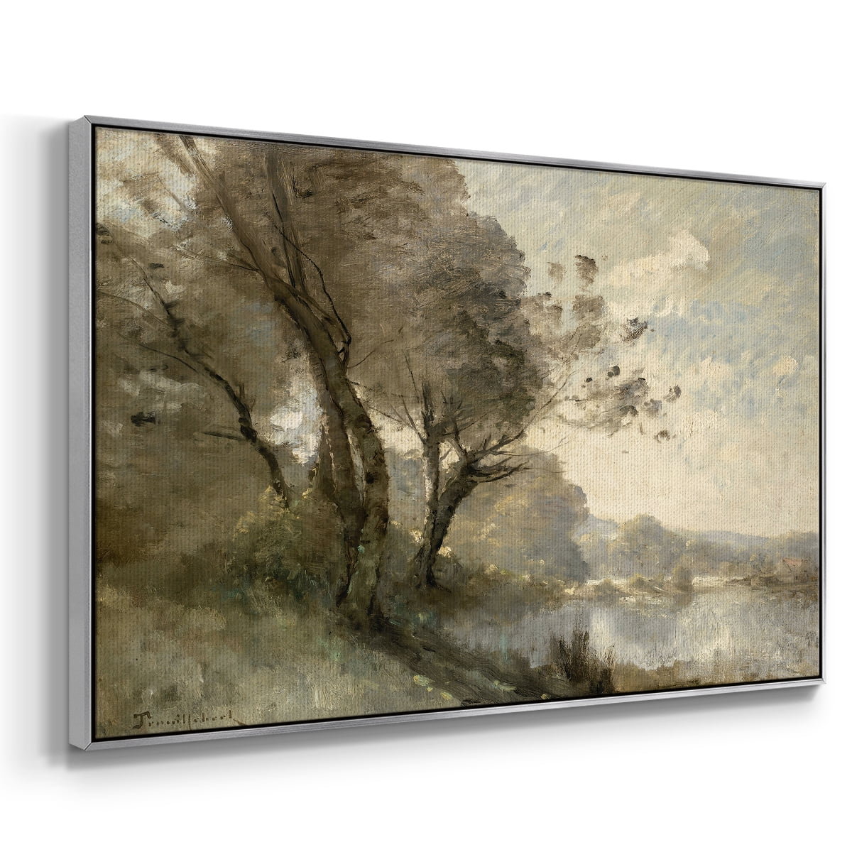 Vintage Landscape-MXVIII By Wexford Home Framed in Silver Wood Gallery Wrapped Canvas 27 in. x 41 in.