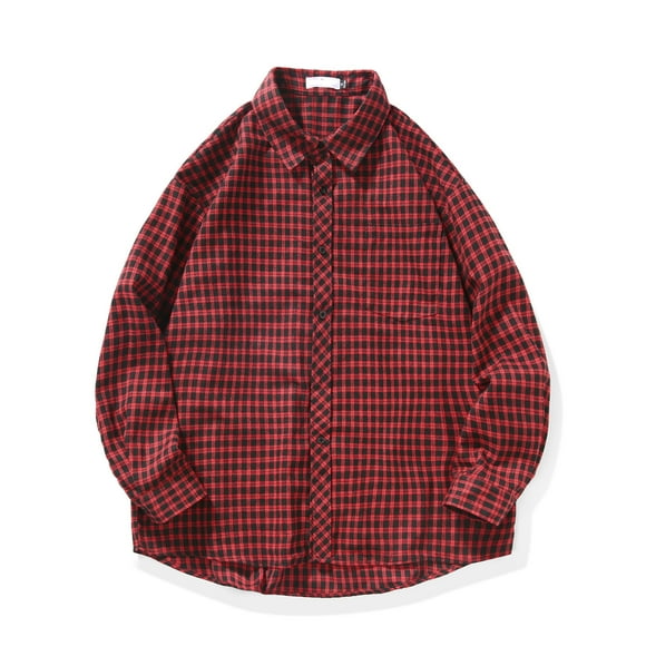 Meichang Mens Plaid Shirt Big and Tall Men's Regular Fit Flannel Plaid Shirts, Casual Classic Button Down Shacket Shirts Long Sleeve Shirts Tops