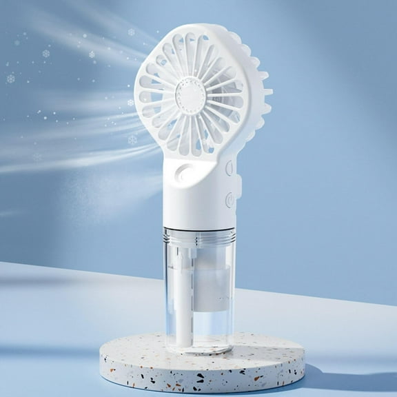 Misting Fan Portable, Handheld Mister Fan, Rechargeable Mist Fan, Portable Electric Mini Cooling Hand Held Fans for Outside Beach Travel Outdoors Makeup(White)