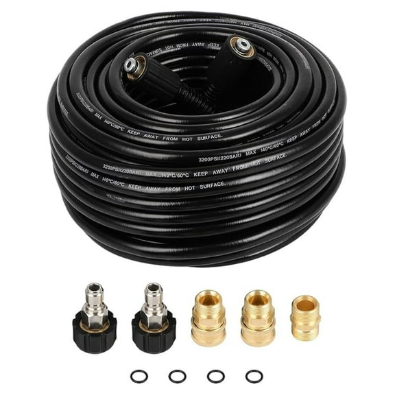 100FT 3200PSI Replacement Pressure Washer Hose for 3/8" High Power Pressure Washer