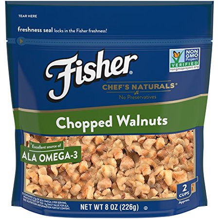 Fisher Chopped Walnuts, No Preservatives, Non-GMO, Heart Healthy, 8