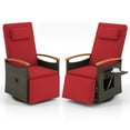 thumbnail image 1 of Gymax Set Of 2 Outdoor 360° Swivel Rattan Recliner Chair Patio Wicker Chaise Lounge Chair Red, 1 of 6