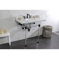 thumbnail image 4 of Kingston Brass LMS36MA5 Pemberton 36" Carrara Marble Console Sink with Acrylic Legs (8-Inch, 3-Hole), Carrara Marble White/Oil Rubbed Bronze, 4 of 8