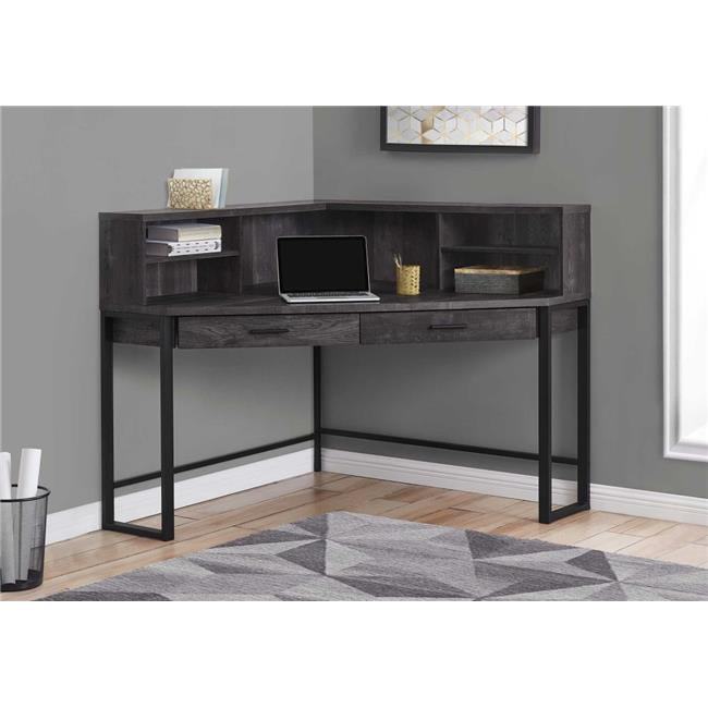 COMPUTER DESK 48"L / BLACK RECLAIMED WOOD CORNER