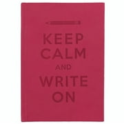 Red KEEP CALM AND WRITE ON Leather-like 6x8 Journal by Eccolo trade LOFTY THINKING Collection