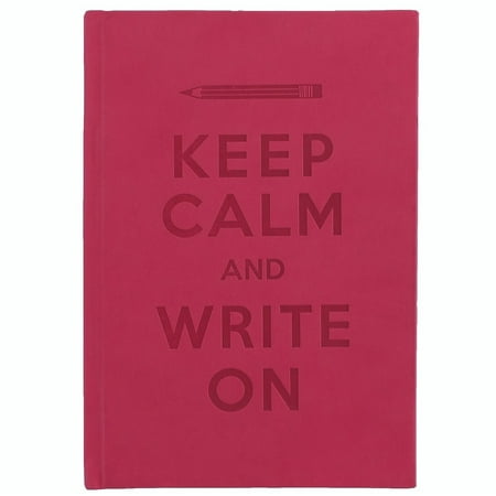 Red KEEP CALM AND WRITE ON Leather-like 6x8 Journal by Eccolo trade LOFTY THINKING Collection